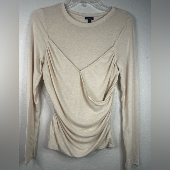 Express - Long Sleeve Mesh Blouse - Picture 3 of 6